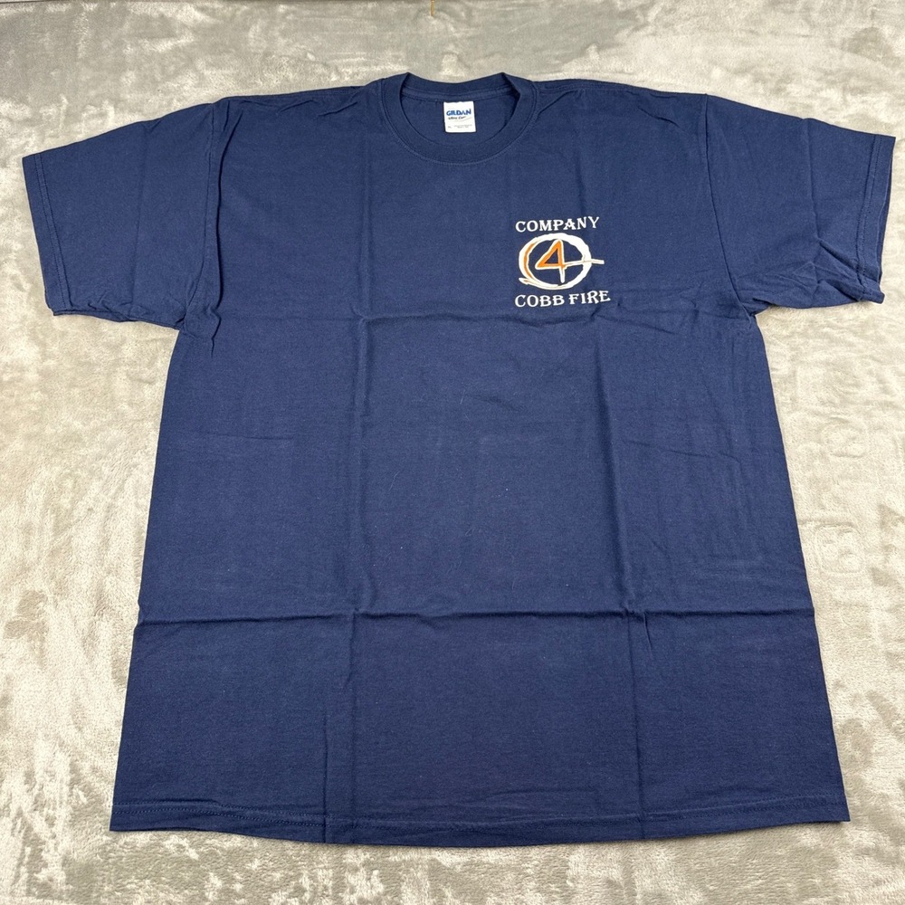 Collectible Gildan Fire Graphic‎ T-Shirt Navy Blue Mens XL GA Firefighter